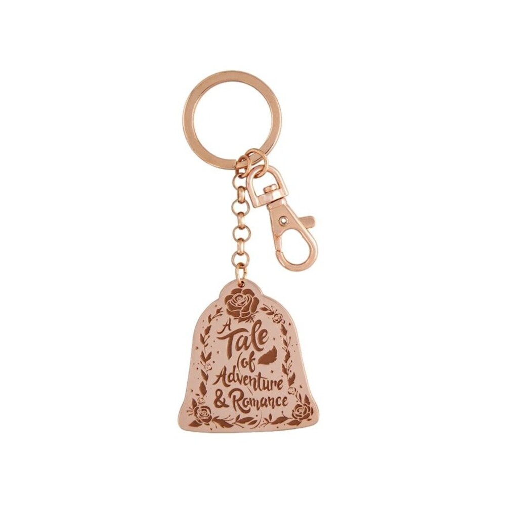 Disney Parks Belle Tale of Adventure and Romance Rose Gold Keychain Beauty Beast